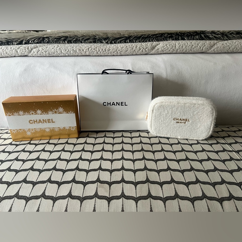 Chanel 2024 holiday cosmetic bag with lip baume.